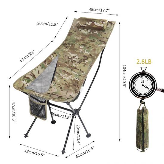 Klappbarer Strandstuhl aus Aluminiumlegierung, tragbarer Freizeit-Garten-Außenstuhl mit abnehmbarem Kissen